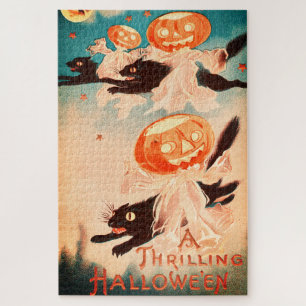 Puzzle Vintage Halloween Black Cats