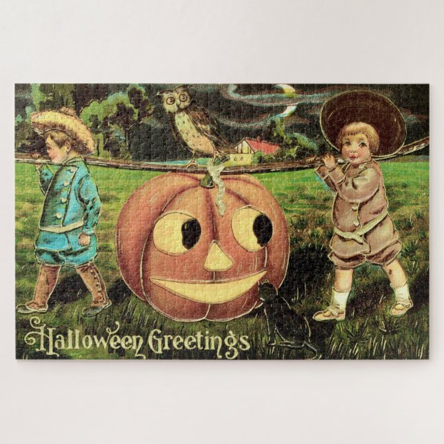 Puzzle Vintage Halloween Greetings (Horizontal)