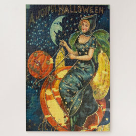 Puzzle Vintage Halloween Witch Poster