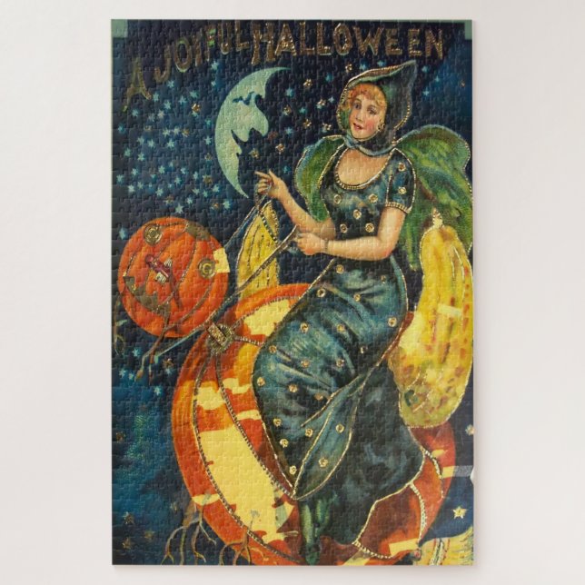 Puzzle Vintage Halloween Witch Poster (Vertical)