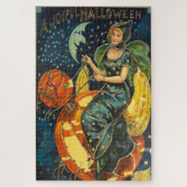 Puzzle Vintage Halloween Witch Poster