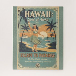 Puzzle Vintage hawaiano tierra de alohá escape al paraíso