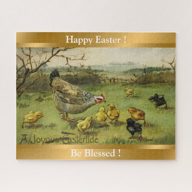 Puzzle Vintage Hen Easter Holiday (Horizontal)