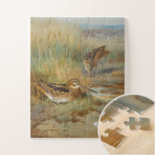 Puzzle Vintage ilustró aves de francotirador, aves