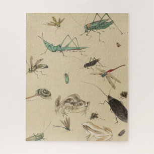 Puzzle Vintage Insects Watercolor Art   Añadir un monogra