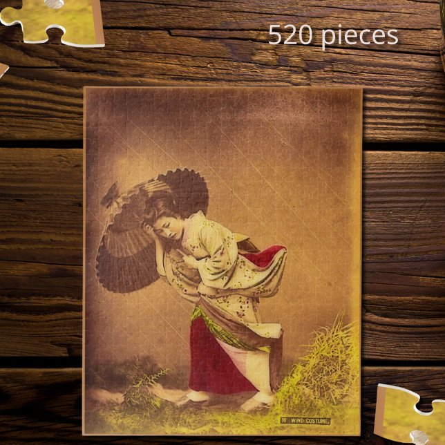 Puzzle Vintage Japanese woman in the wind  (Subido por el creador)