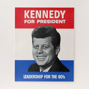 Puzzle Vintage JFK Kennedy presidente 1960 Campaña Ji