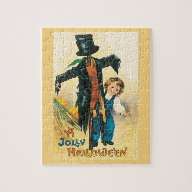 Puzzle Vintage Jolly Halloween Scarecrow Ellen Clapsaddle (Vertical)