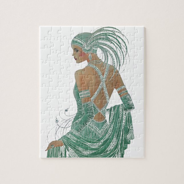 Puzzle Vintage Ladies Going Green Art Print (Vertical)