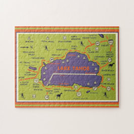 Puzzle Vintage Lake Tahoe Map 