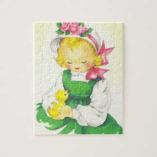 Puzzle Vintage Little Girl Retro Cute