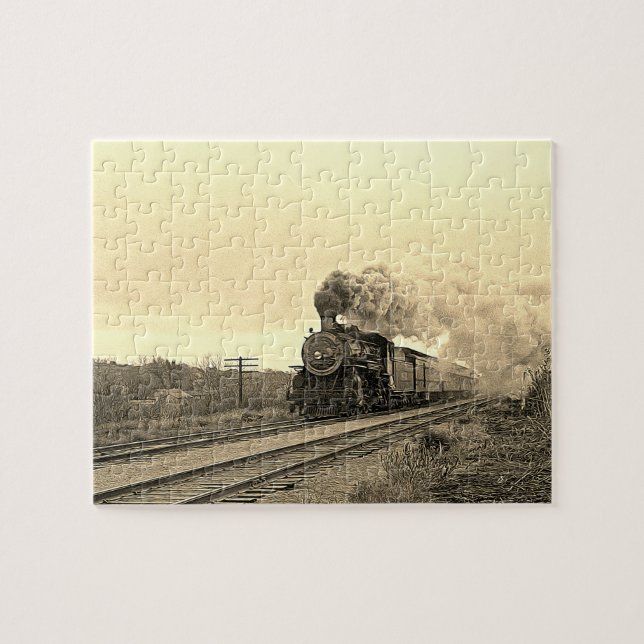 Puzzle Vintage Locomotive Train Steam Engine Railway (Horizontal)
