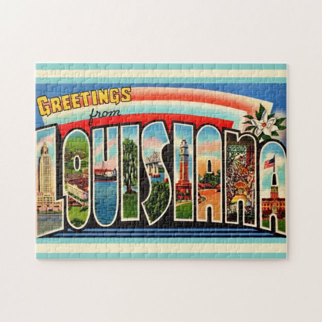 Puzzle Vintage LouisianaPostcard 11x14 (Horizontal)