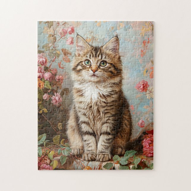 Puzzle Vintage Maine Coon Kitten Pintura (Vertical)