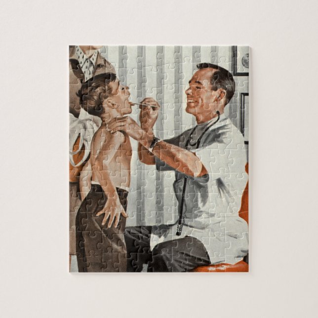 Puzzle Vintage Medicine, Médica pediatra con paciente (Vertical)