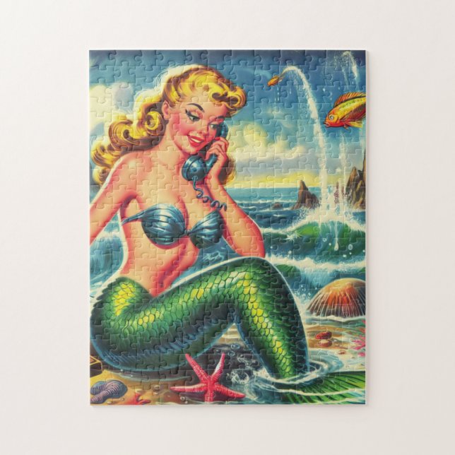 Puzzle Vintage Mermaid Pin Up (Vertical)