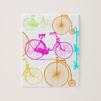 Puzzle Vintage Moderno Bicicleta Color brillante Patrón d