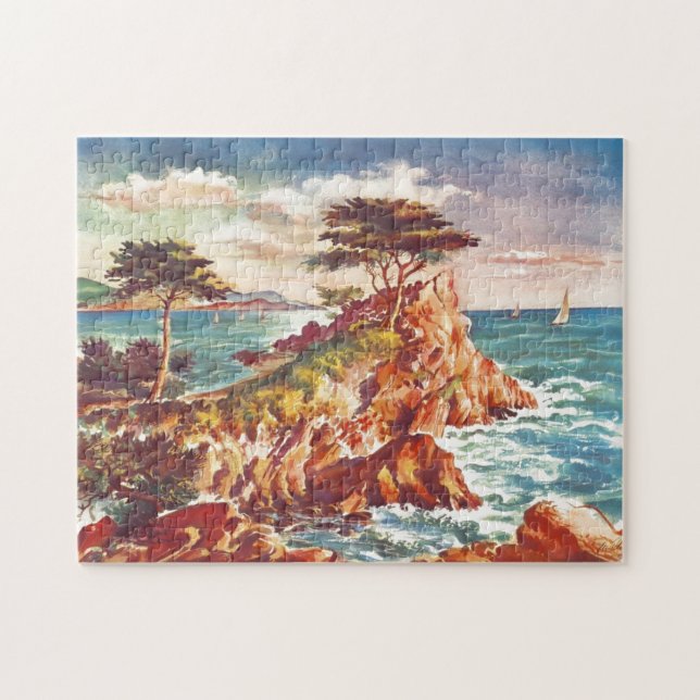 Puzzle Vintage Monterey Coastline Turismo californiano Es (Horizontal)