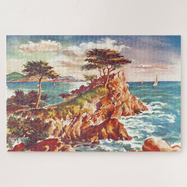 Puzzle Vintage Monterey Coastline Turismo californiano Es (Horizontal)