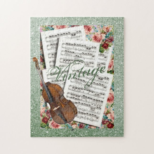 Puzzle Vintage Music & Flowers (Vertical)
