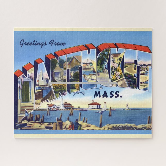 Puzzle Vintage Nantucket MA 16x20  (Horizontal)