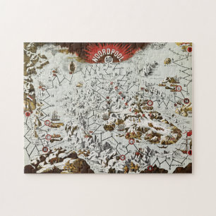 Puzzle Vintage North Pole Old Antiguo Map World