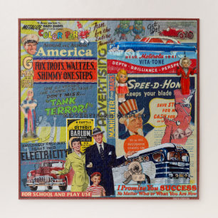 PUZZLE VINTAGE NOSTALGIA COLLAGE
