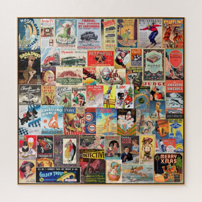 PUZZLE VINTAGE PUBLICIDAD COLLAGE, ¡EMPAQUETADO! (Vertical)