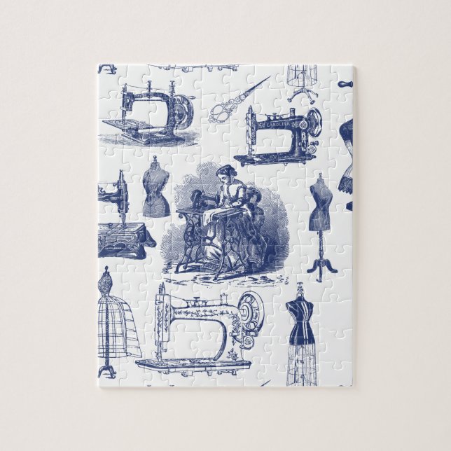 Puzzle Vintage que cose Toile (Vertical)