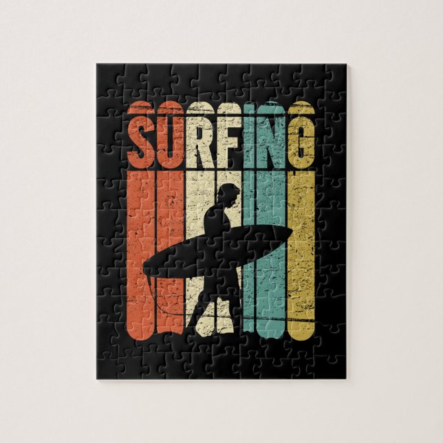 Puzzle Vintage que practica surf (Vertical)