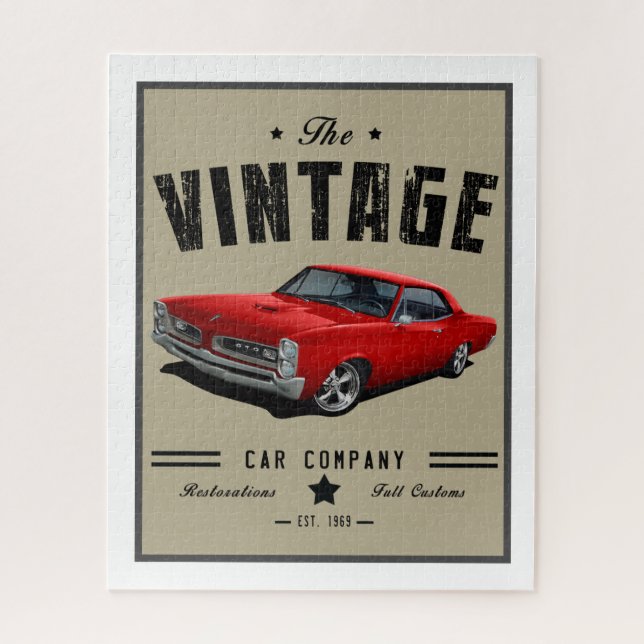 Puzzle Vintage Red American GTO (Vertical)