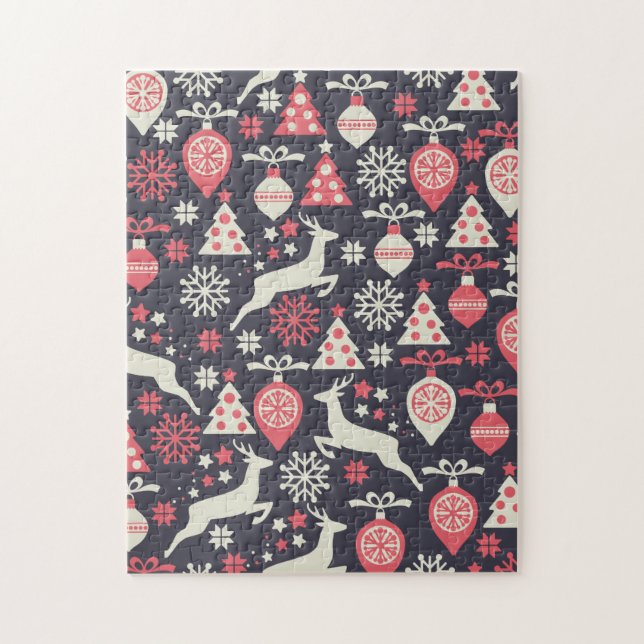 Puzzle Vintage Retro Navidad vacaciones (Vertical)