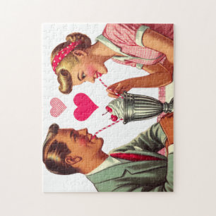 Puzzle Vintage/retro tienda de malta de los años 50 Valen