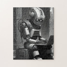 Puzzle Vintage Robot AI Retro Tech Cyberpunk