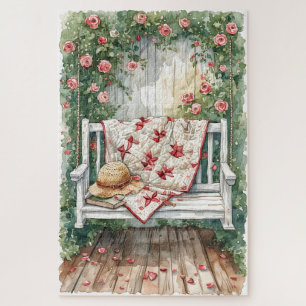 Puzzle Vintage Rosa Swing with Quilt Charm