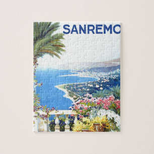 Puzzle Vintage San Remo Italia Ilustracion de viajes Euro