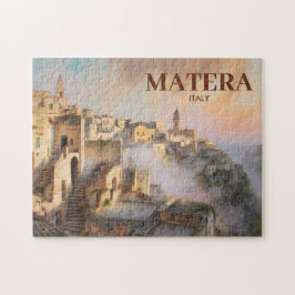 Puzzle Vintage Sassi di Matera Italy Travel Watercolor
