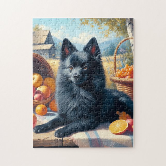 Puzzle Vintage Schipperke Puppy Pintura (Vertical)