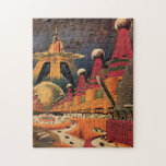 Puzzle Vintage Science Ficción Futurista City Volador Aut<br><div class="desc">Imagen de ficción de ilustracion de viajes y transporte con historietas clásicas retro de ciencia ficción en un entorno urbano con una ciudad del futuro. Los edificios arquitectónicos tienen forma de conos y los vehículos vuelan en el cielo como pájaros mientras las multitudes se mueven a través de la metrópolis....</div>