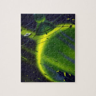 Puzzle Vintage Science Ficción Green Planet w Spaceship