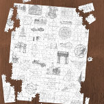 Puzzle Vintage Science Ilustraciones Black White Pattern<br><div class="desc">Diagrama y patrón de planos de blanco y negro vintage. Los temas de las imágenes incluyen la ciencia, las matemáticas, los edificios y monumentos, la astronomía y la manufactura. Hay un anteproyecto de auto antiguo, un viejo diagrama de eclipse, y más. Hace un gran cumpleaños, Navidades u otros regalos de...</div>