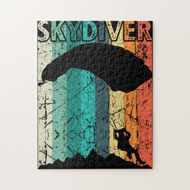 Puzzle Vintage Skydiving Gift Retro Paracaidismo Skydiver (Vertical)
