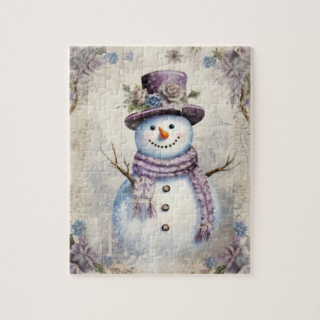 Puzzle Vintage Snowman Elegance Navidades (Vertical)