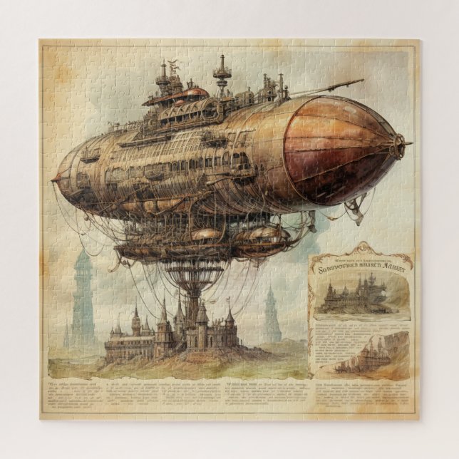 Puzzle Vintage Steampunk Zeppelin (10) (Vertical)