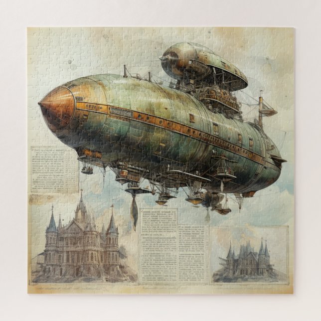 Puzzle Vintage Steampunk Zeppelin (7) (Vertical)