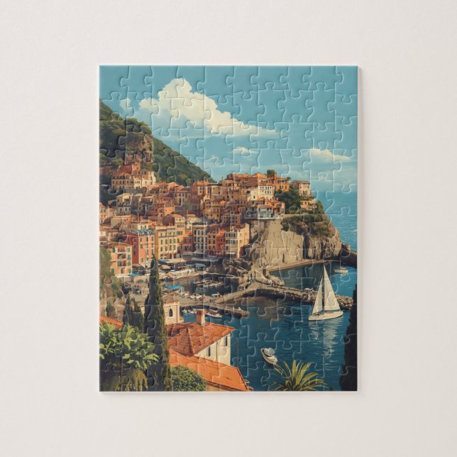 Puzzle Vintage Style Portofino Genova Italy (Vertical)