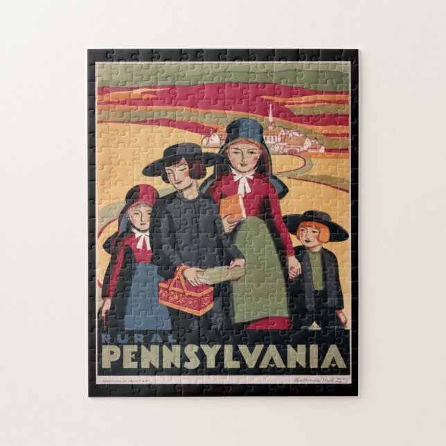 Puzzle Vintage Travel Poster Pennsylvania (Vertical)