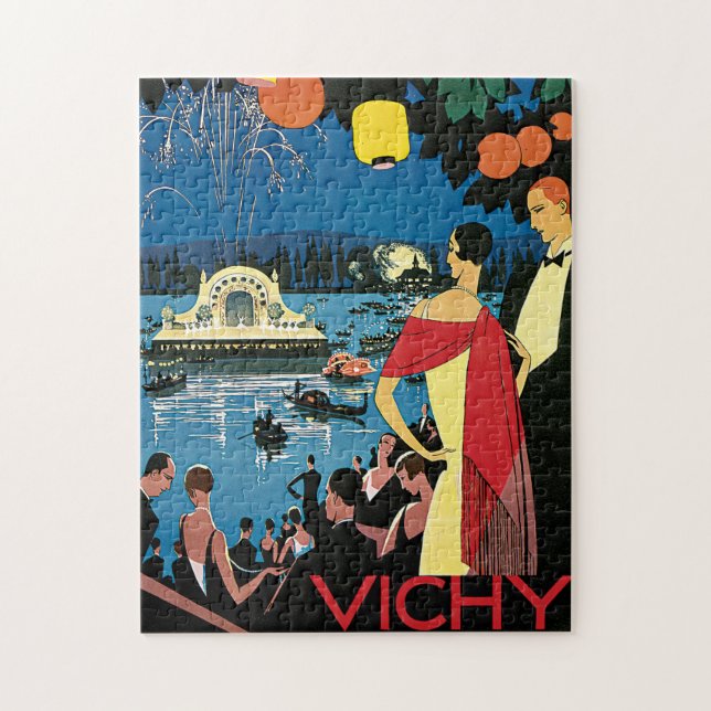 Puzzle Vintage Travel Vichy Francia (Vertical)