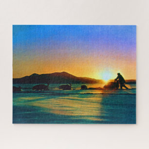 Puzzle Vintage USA Alaska Midnight sun mushing