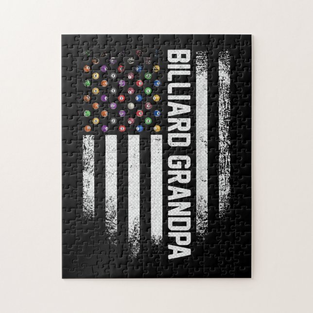 Puzzle Vintage USA Bandera Americana Pool Billiard Abuelo (Vertical)